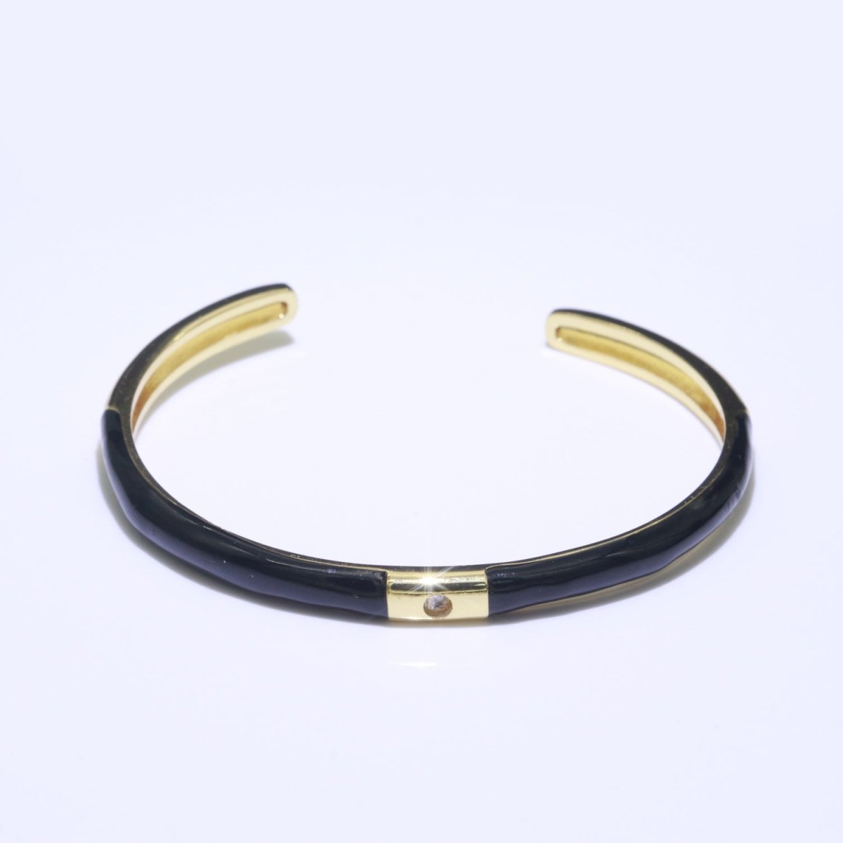 Colorful Enamel Stackable Bangle Bracelet, 14K Gold Filled CZ Enamel Bangle Fashion Jewelry | WA-094 to WA-103 Clearance Pricing