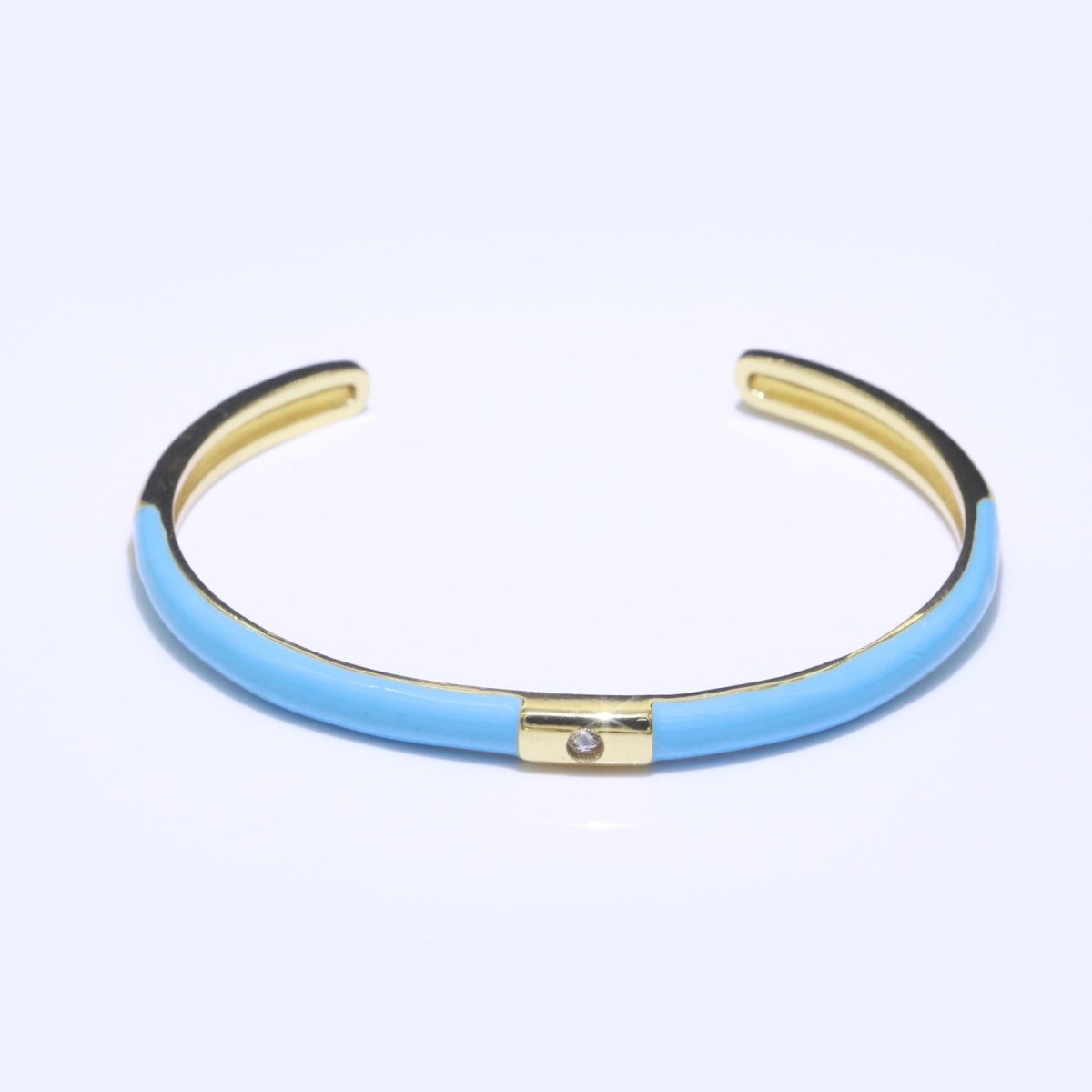 Colorful Enamel Stackable Bangle Bracelet, 14K Gold Filled CZ Enamel Bangle Fashion Jewelry | WA-094 to WA-103 Clearance Pricing