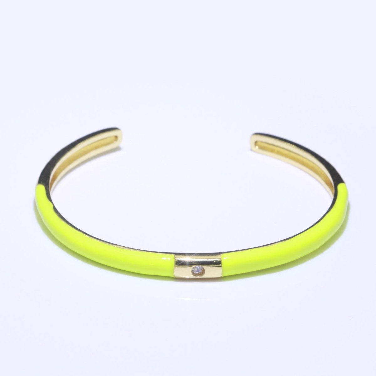 Colorful Enamel Stackable Bangle Bracelet, 14K Gold Filled CZ Enamel Bangle Fashion Jewelry | WA-094 to WA-103 Clearance Pricing