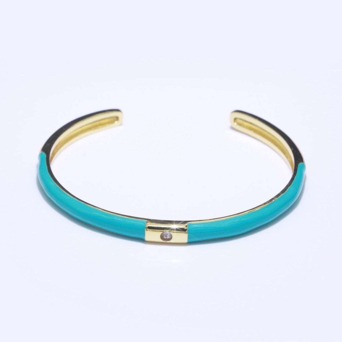 Colorful Enamel Stackable Bangle Bracelet, 14K Gold Filled CZ Enamel Bangle Fashion Jewelry | WA-094 to WA-103 Clearance Pricing