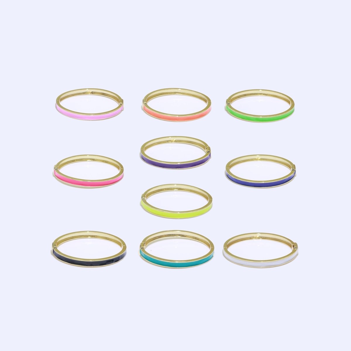 Colorful Enamel Stackable Bangle Bracelet, 14K Gold Filled Enamel Bangle Fashion Jewelry