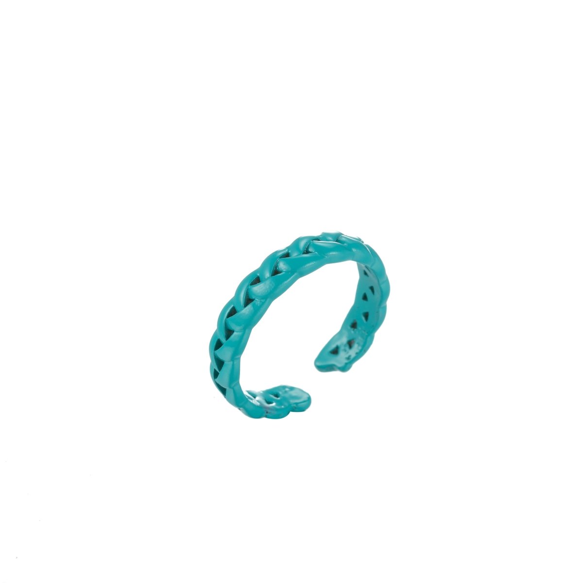 Colorful Enamel Stackable Ring, Curb Chain Ring Y2K Ring Trendy Ring Yellow Green Blue Purple Pink Teal Neon Ring Jewelry Size 6.5