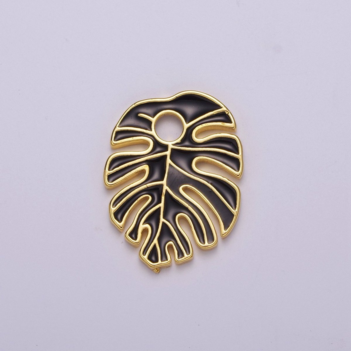Colorful Enamel Tropical Monstera Leaf Plant Charm Necklace Bracelet Earring Pendant Gold Filled Leaf Nature Charm Large Leaf Charm M-790 - M-800