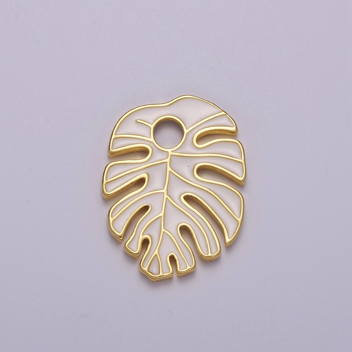 Colorful Enamel Tropical Monstera Leaf Plant Charm Necklace Bracelet Earring Pendant Gold Filled Leaf Nature Charm Large Leaf Charm M-790 - M-800