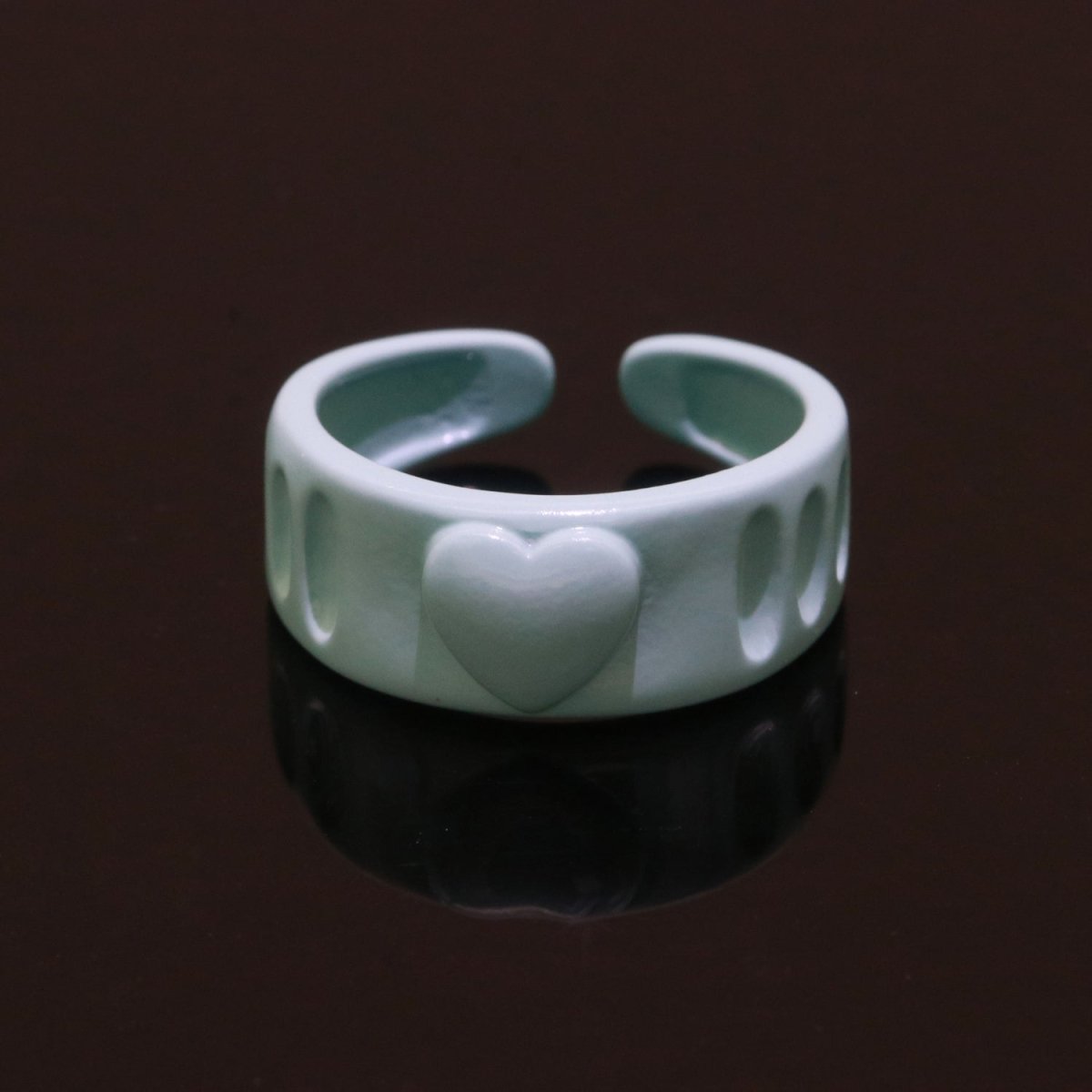 Colorful Resin Enamel Acrylic Ring Chunky Retro Rings Y2k Ring Heart Love Jewelry