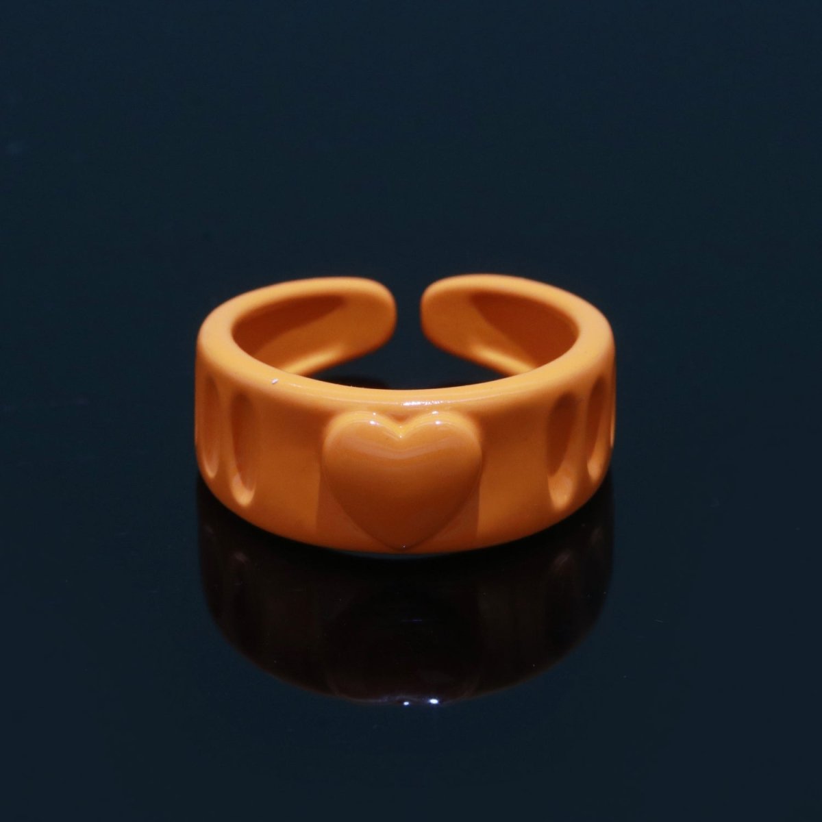 Colorful Resin Enamel Acrylic Ring Chunky Retro Rings Y2k Ring Heart Love Jewelry