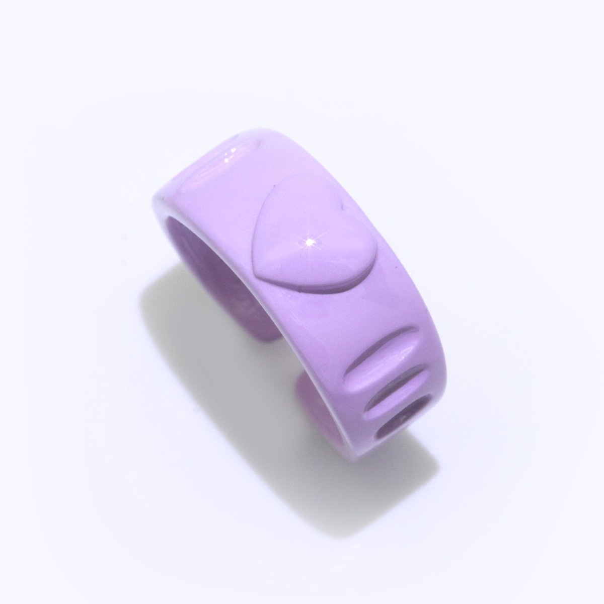 Colorful Resin Enamel Acrylic Ring Chunky Retro Rings Y2k Ring Heart Love Jewelry