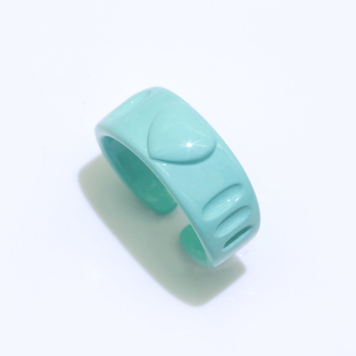 Colorful Resin Enamel Acrylic Ring Chunky Retro Rings Y2k Ring Heart Love Jewelry