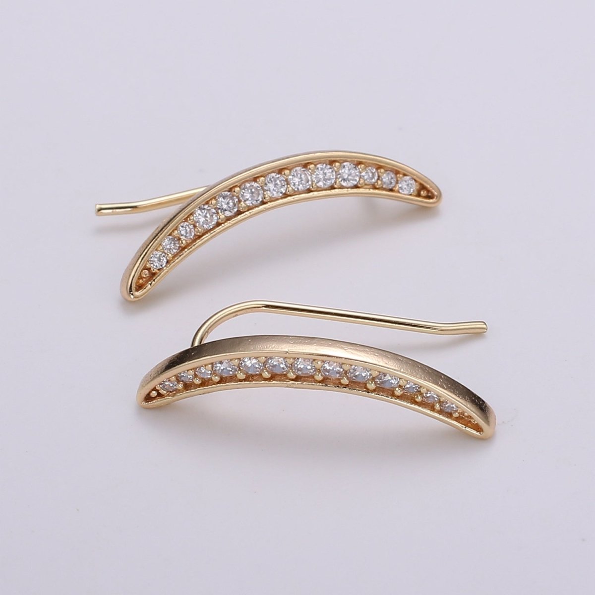 Crescent Moon Ear Climbers- Moon Earrings, Silver Ear Crawlers, Ear Climbers, Half Moon Earrings, Moon Ear Cuff, Moon Ear Crawler Earrings P-005