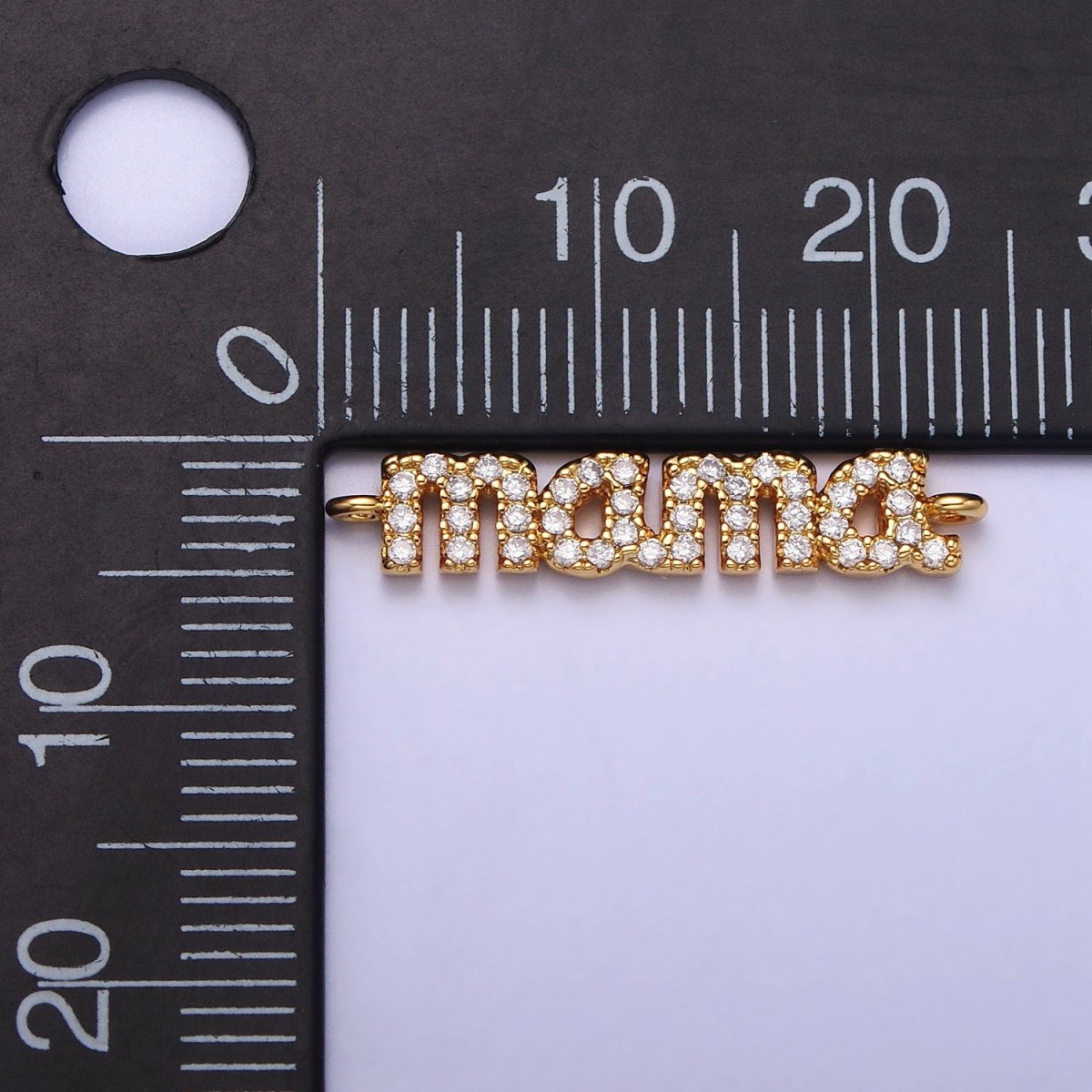Cubic diamond MAMA connector charm Cubic zirconia Mother Link Connector for Bracelet Necklace Jewelry making supplies Y-856