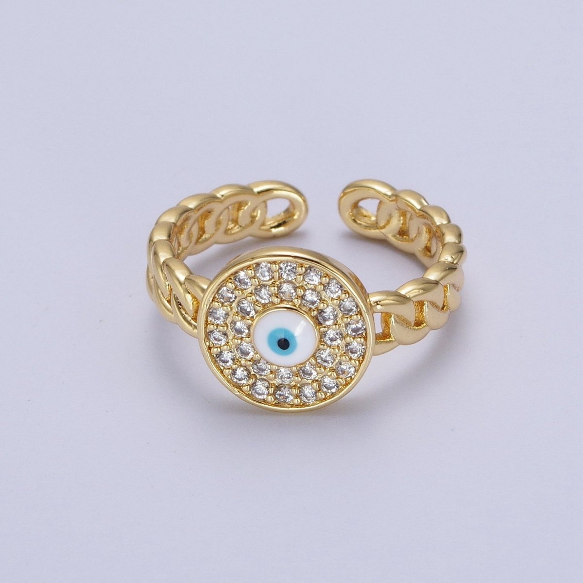 Cubic Evil Eye ring | Gold evil eye ring | Rings for Women | Stacker Ring | Gold Ring | Evil Eye Jewelry | Protection Ring | R-187