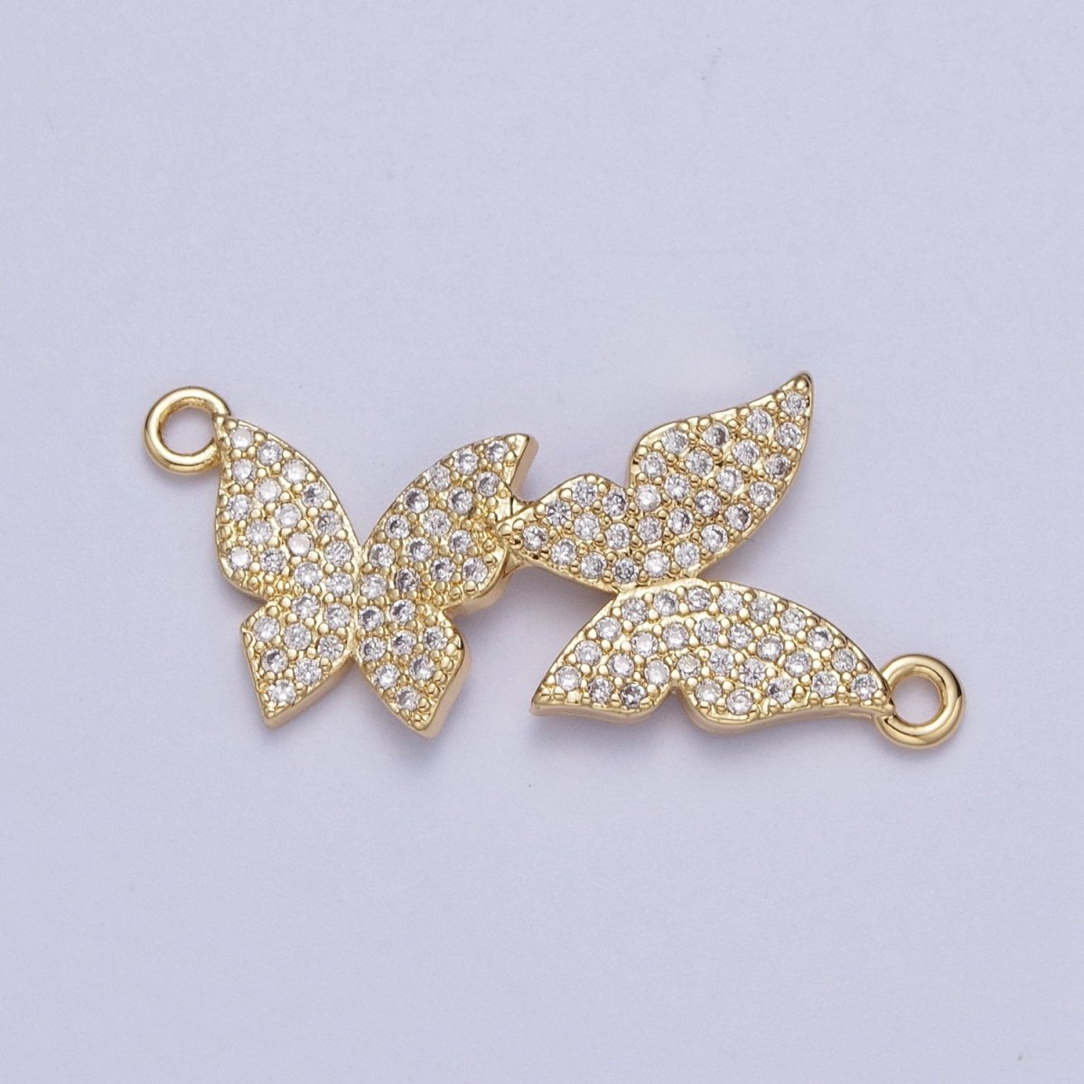 Cubic Gold Butterfly Charms, CZ Pave Butterfly Connector, Dainty Charms, Necklace Charm, Bracelet Charms, Nickel-free G-565