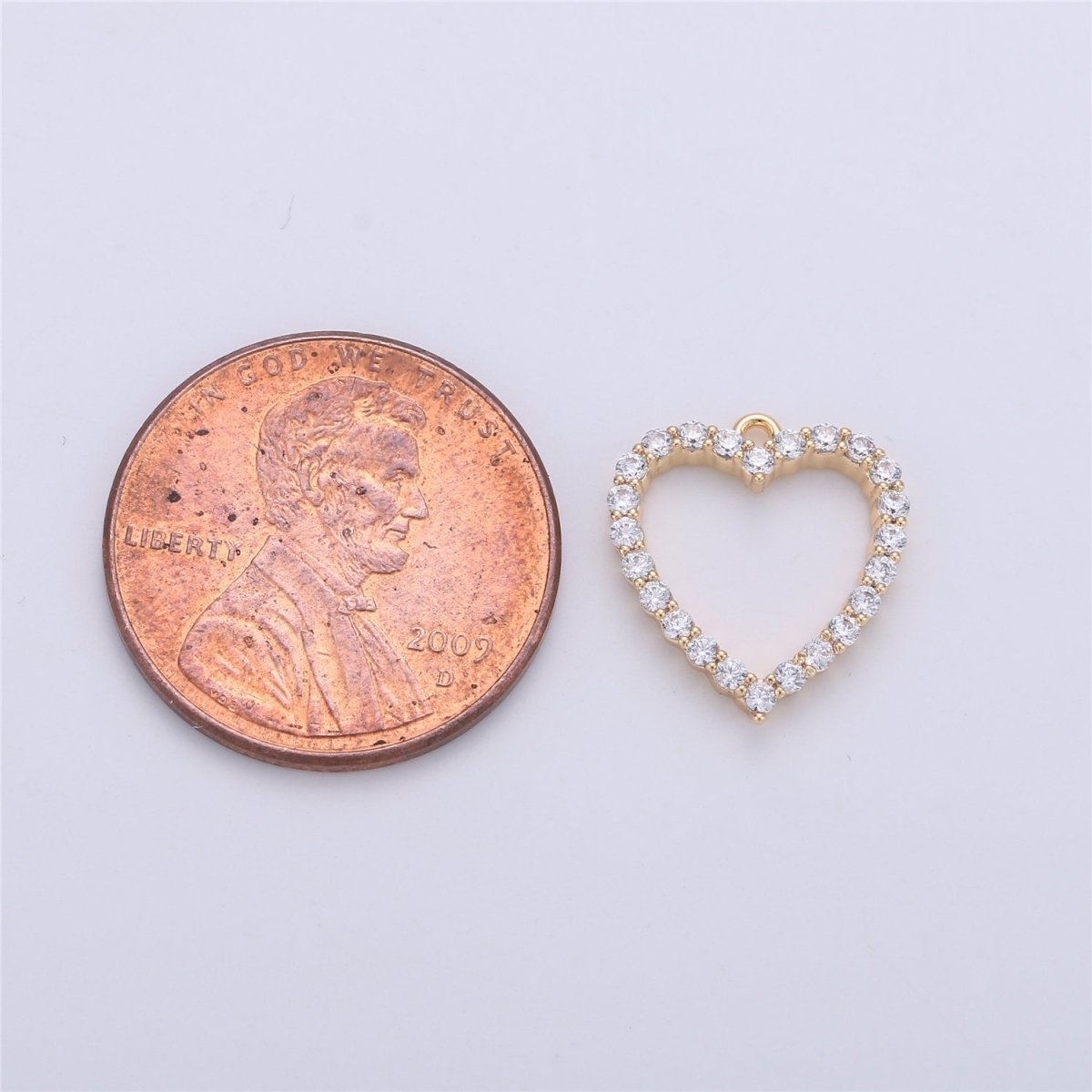 Cubic Heart Charm 15x13mm, 18 gold Filled Charm Cubic zirconia, Micro Pave heart charm, Dainty heart pendant for Earring Necklace Bracelet K-141