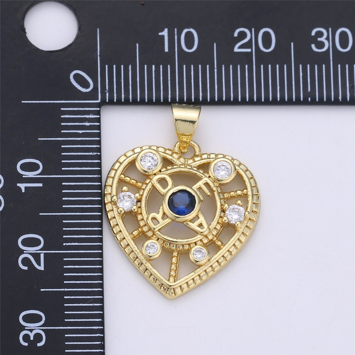 Cubic heart charm 26x21mm 14K gold Filled Lead, Nickel free Heart pendant, Unique heart charm for necklace earring bracelet Supply I-359