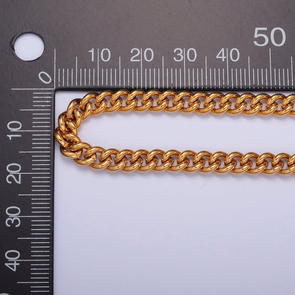 Curb Link Unfinished Chain, 5.3mm 24k Gold Filled Chain 19.5 inch long | WA-1393 Clearance Pricing