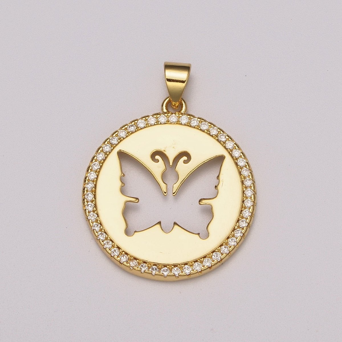 Cut Out Monarch Necklace Pendant Gold Butterfly Charm Micro Pave Zircon Pendant Mariposa Animal Inspired For Statement Jewelry N-1402