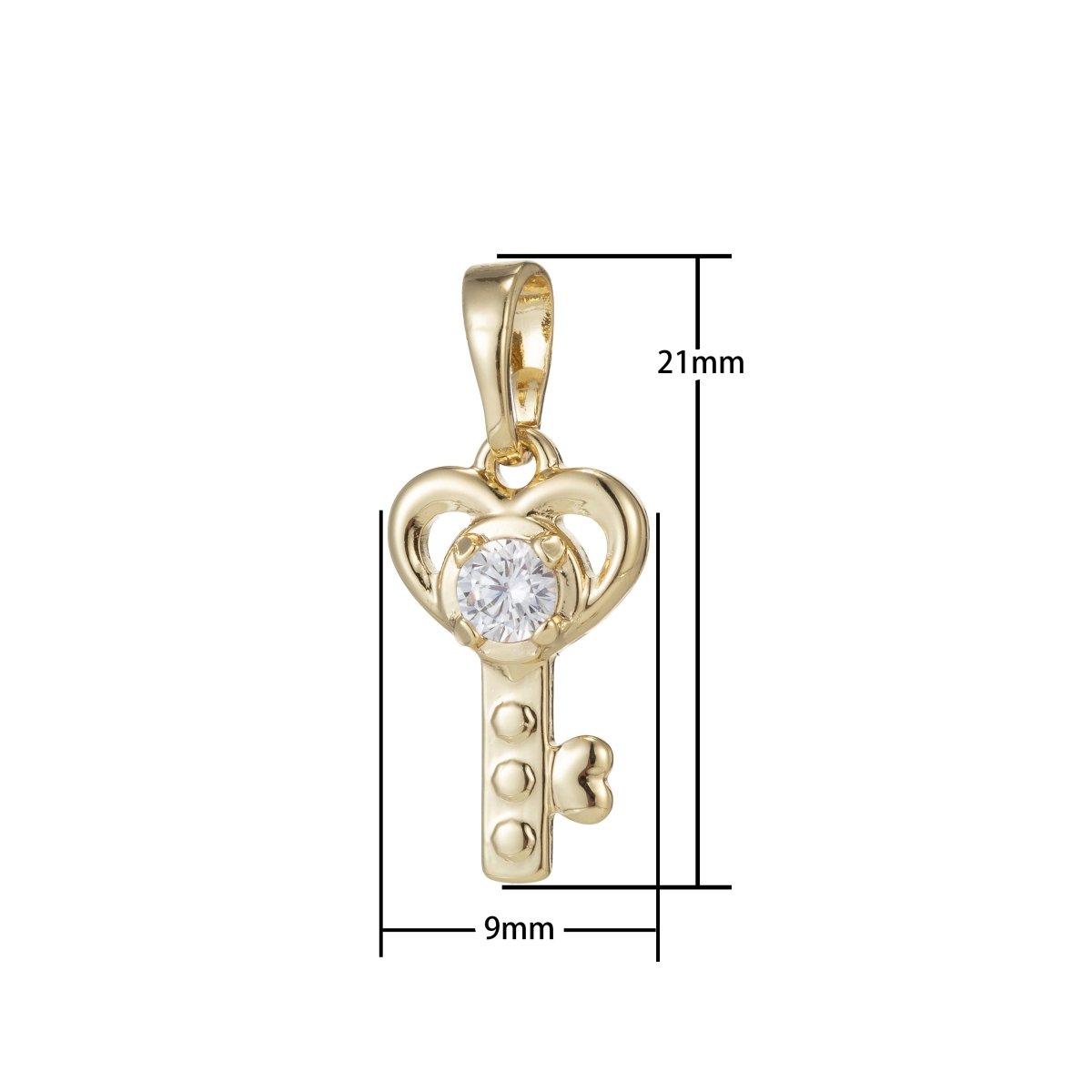 Cute 14K Gold Filled Love Key Pendants I-549