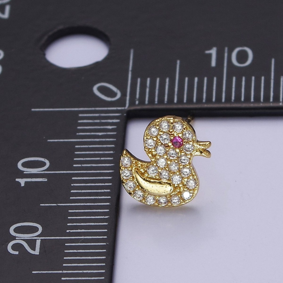 Cute 24K Gold Filled Duck Ear Studs Earrings Animal Earrings gift for kids V-133
