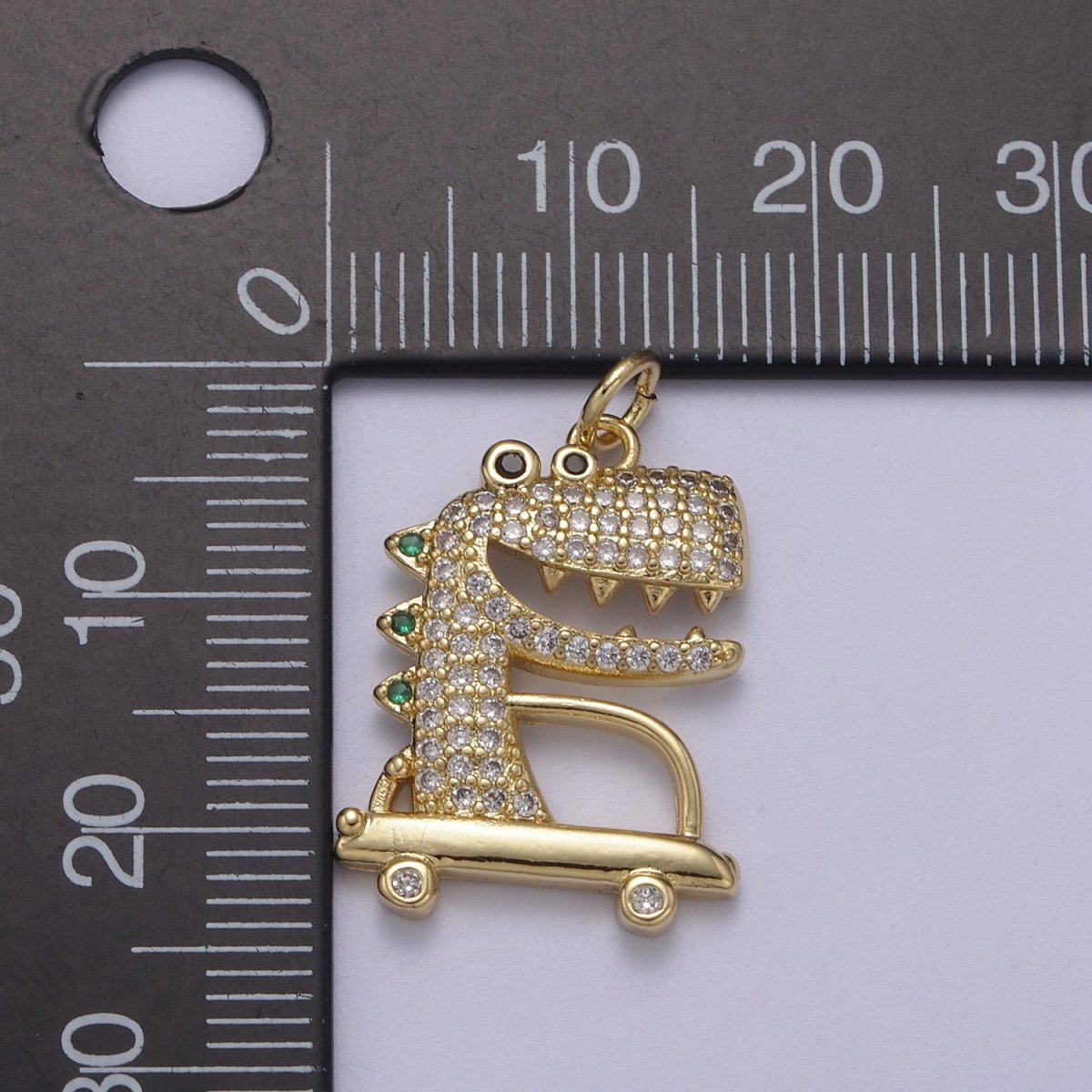 Cute Gold Crocodile Charms Micro Pave Crocodile Charms, Animal Alligator Pendants Bracelet Charms N-437