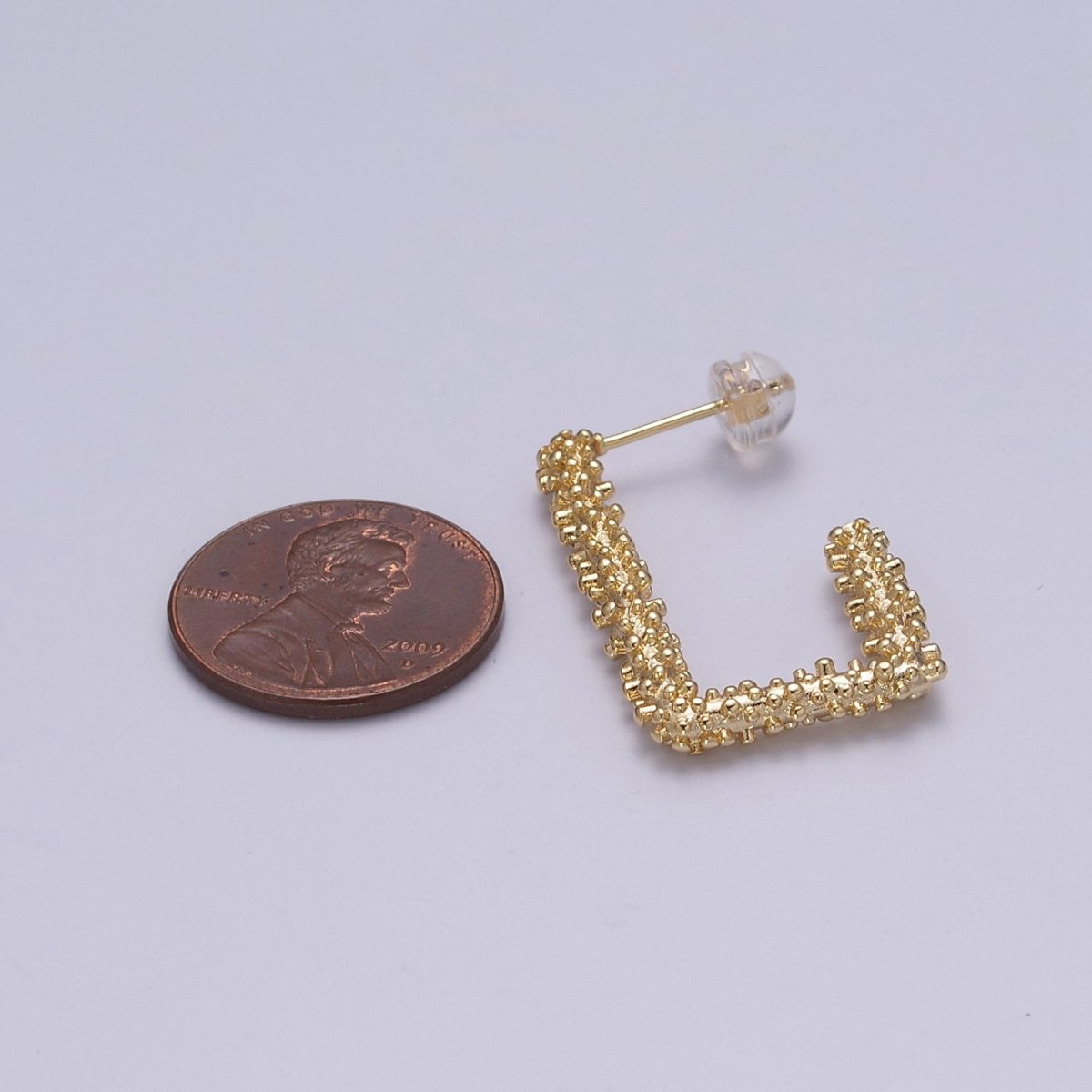 Cute Modern Earrings - Gold Semi Hoop Earrings - Minimalist Hoop Earrings - Dainty Gold C Hoop Earring T-243