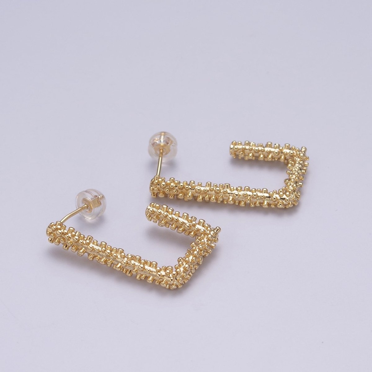 Cute Modern Earrings - Gold Semi Hoop Earrings - Minimalist Hoop Earrings - Dainty Gold C Hoop Earring T-243