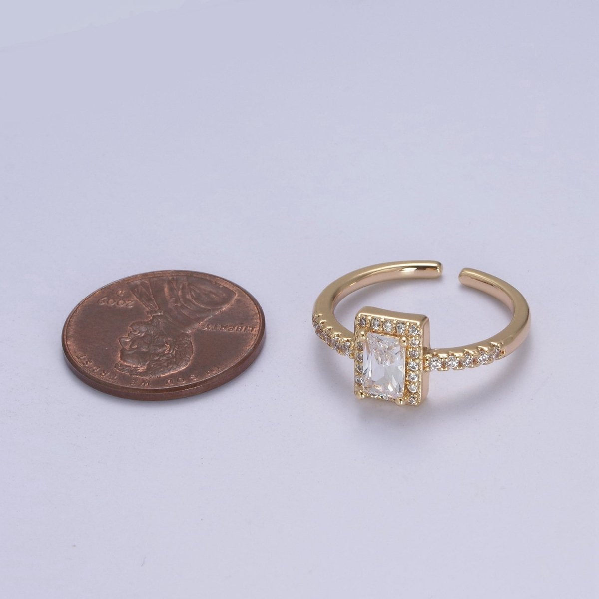 CZ 16k Gold Filled Princess Cut Diamond Cubic Bezel Set Ring Wedding Band Birthday Christmas Gift U-310