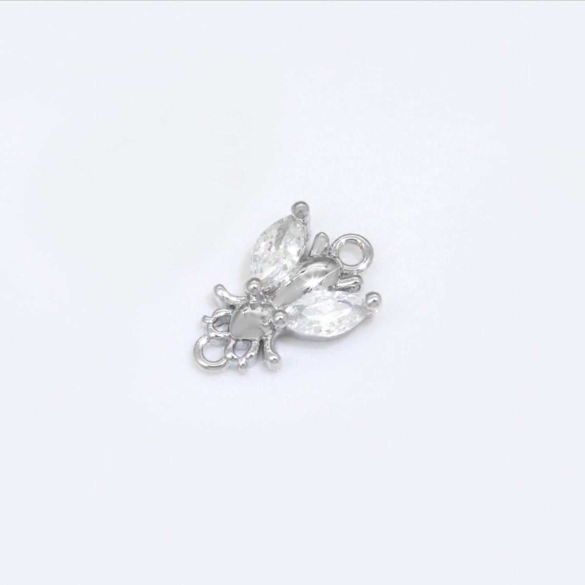 CZ Fly Pendant, Gold Plated Housefly Charm Connector DIY Insect Jewelry Making Supplies F-909 F-910
