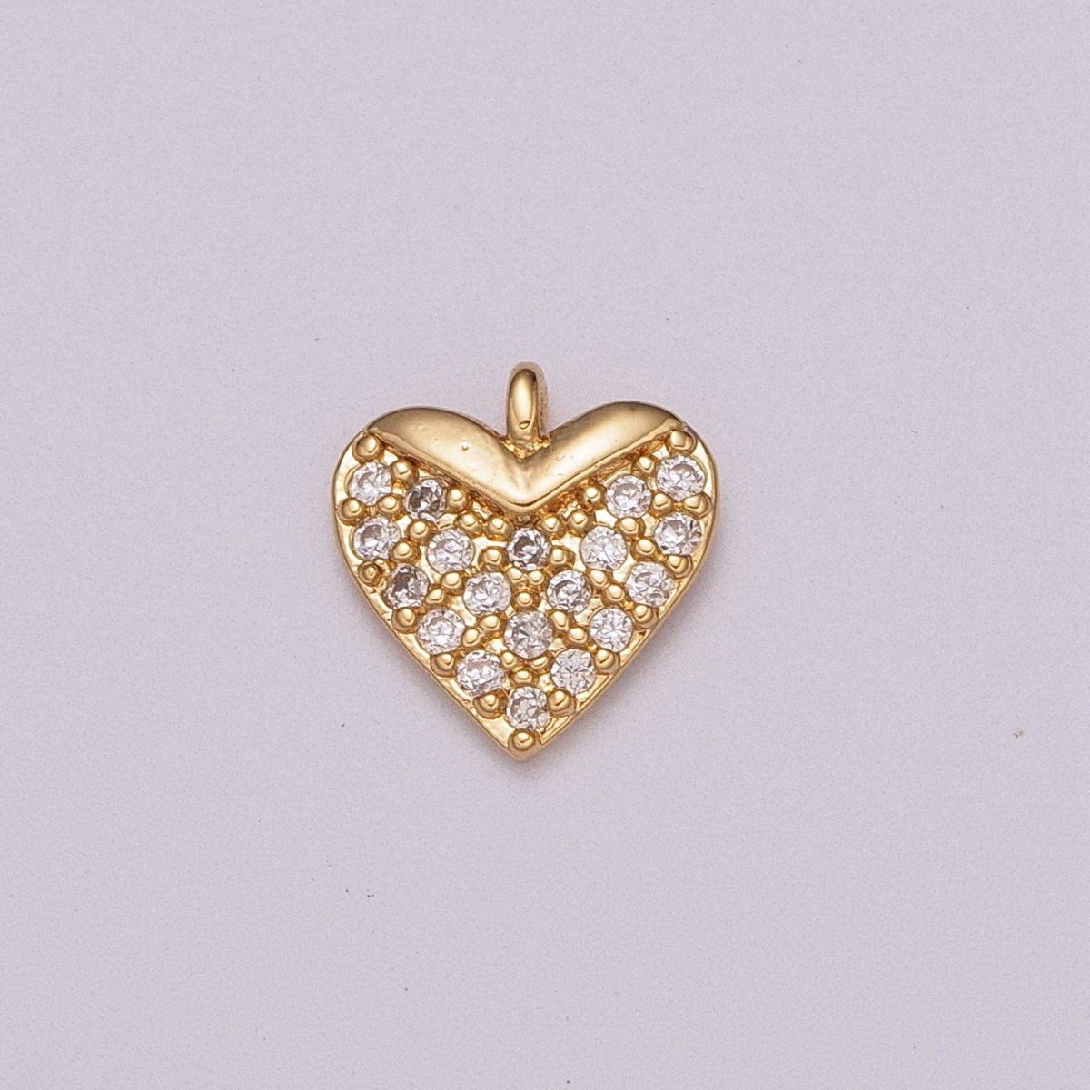 CZ Heart Micro Pave Charm 18k Gold Filled Love Cubic Zirconia Pave Small Heart Pendant M-831