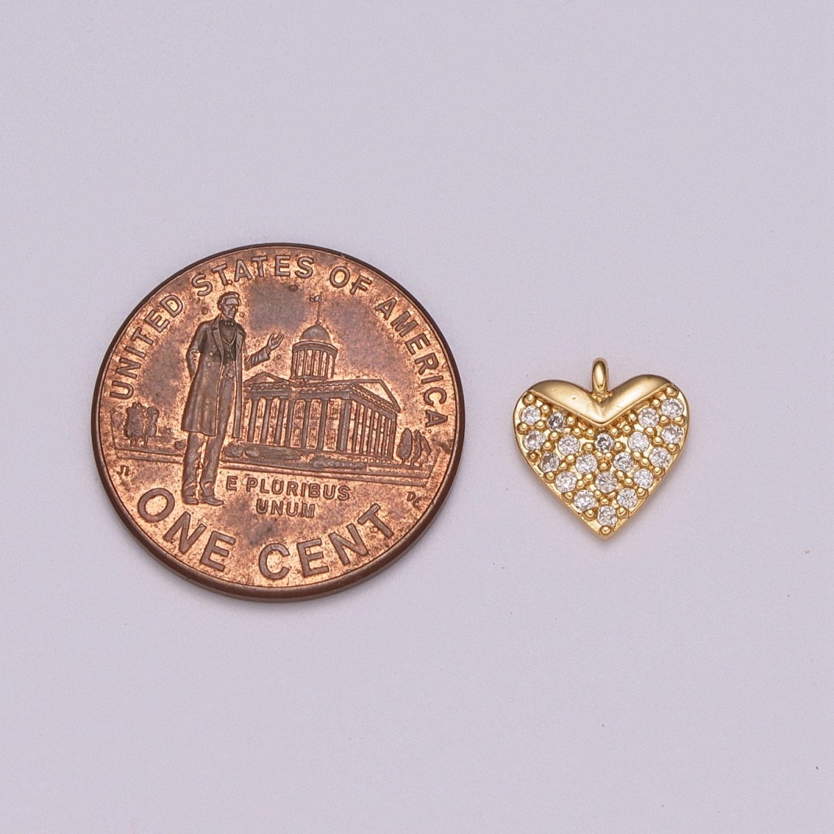 CZ Heart Micro Pave Charm 18k Gold Filled Love Cubic Zirconia Pave Small Heart Pendant M-831