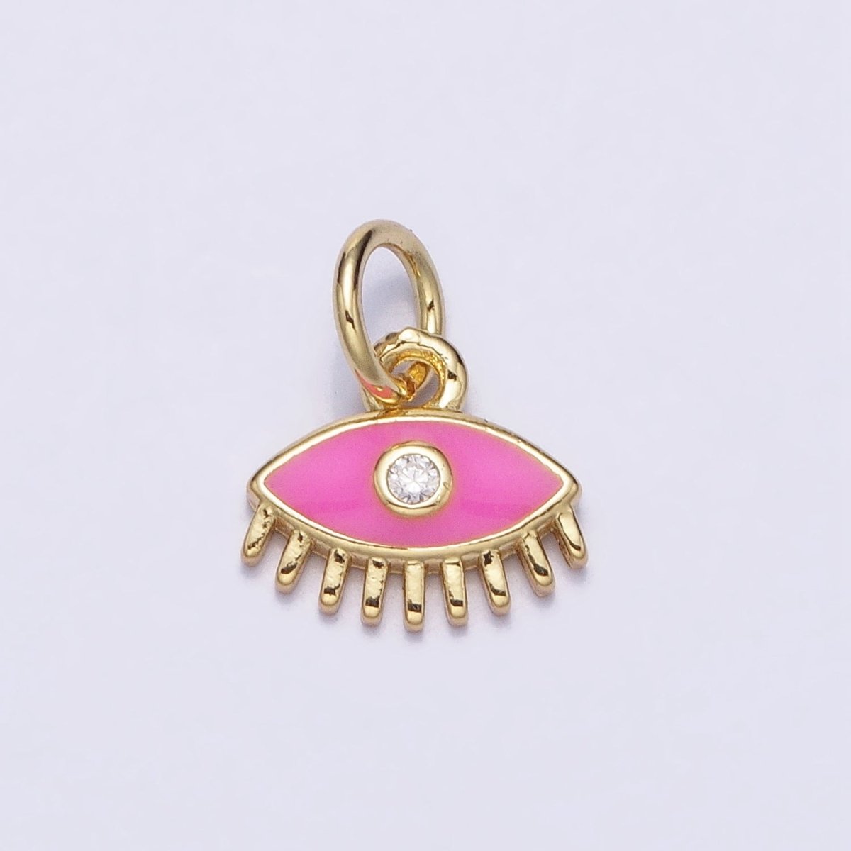 CZ Micro Pave Enamel Evil Eye Charm 24k Gold Filled Pendant for Jewelry Making AC560 AC561 AC562 AC565