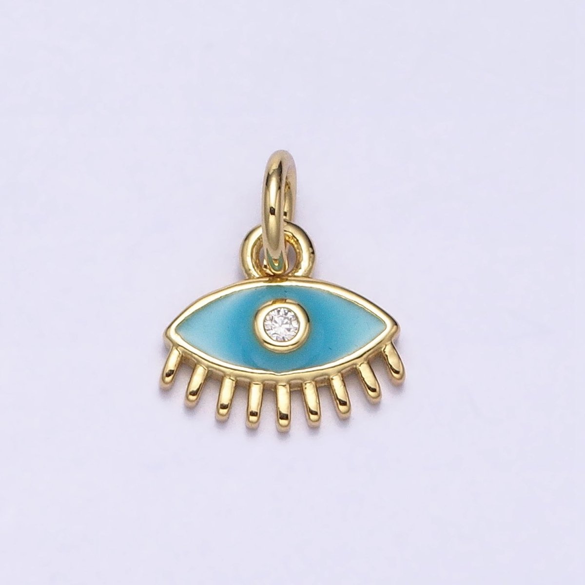 CZ Micro Pave Enamel Evil Eye Charm 24k Gold Filled Pendant for Jewelry Making AC560 AC561 AC562 AC565