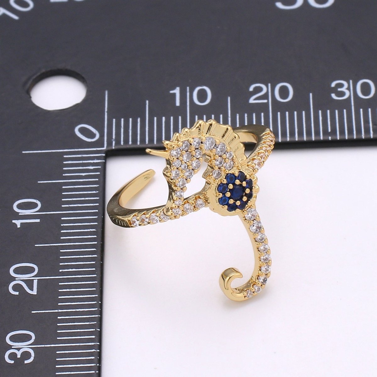 Cz Sea horse ring, Gold seahorse ring, stackable Animal ring Under the Sea Jewelry Inspired Accessory  R-196
