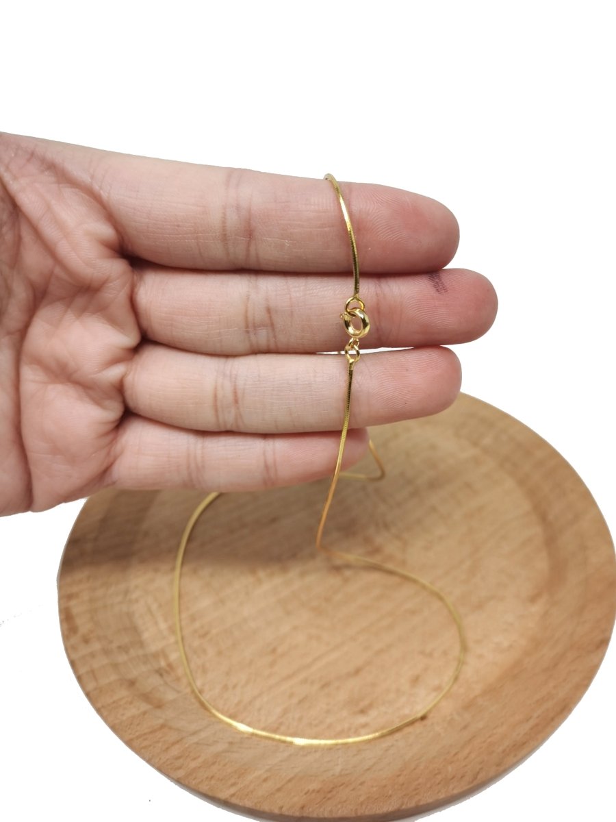 Dainty 0.9mm Omega Snake Minimalist 23.5 Inch Layering Chain Necklace | WA-205 Clearance Pricing