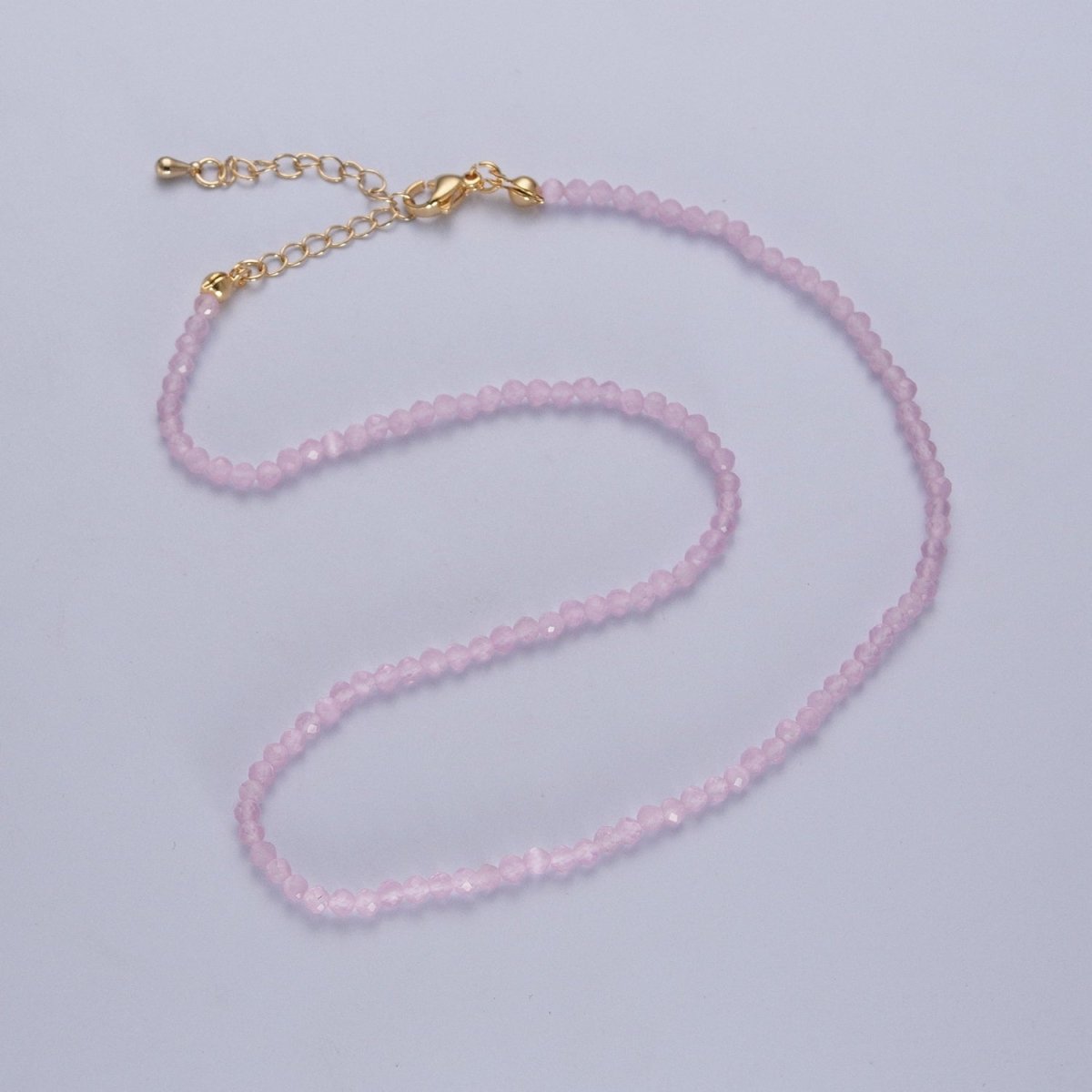 Dainty 14.5 Inch Glass Bead Choker Necklace | WA-1014 WA-1015 WA-1016 WA-1017 WA-1018 Clearance Pricing