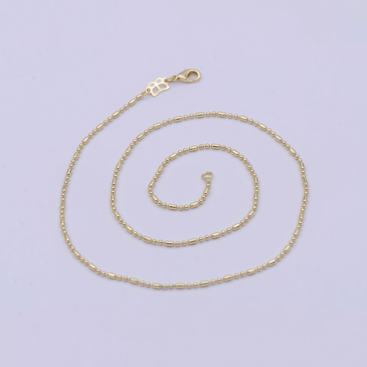 Dainty 14K Gold Filled Beaded Chain Necklace Ball chain necklace 18 inch Ready to Wear | WA-757 Clearance Pricing