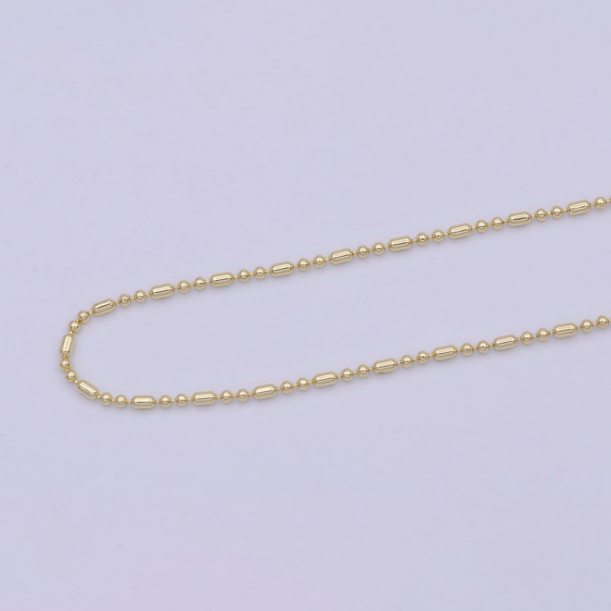 Dainty 14K Gold Filled Beaded Chain Necklace Ball chain necklace 18 inch Ready to Wear | WA-757 Clearance Pricing