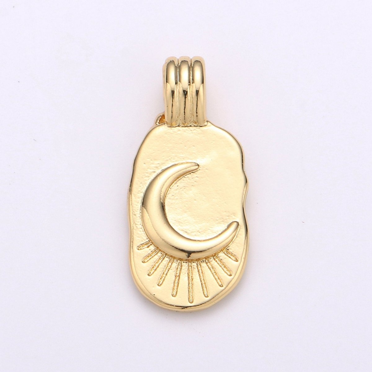 OS Dainty 14k Gold Filled Moon Charm - Gold Crescent Moon Pendant, Celestial Jewelry for Necklace Component Supply I-783