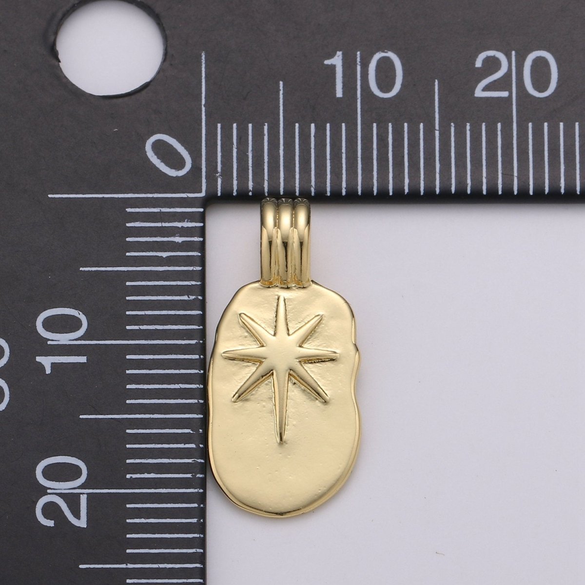 Dainty 14k Gold Filled North Star Charm - Gold Star Charm, Celstial Jewelry for Necklace Component Supply I-782