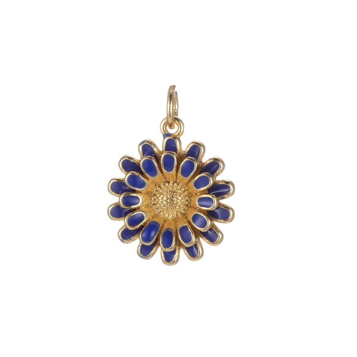 Dainty 14k Gold Filled Sun Flower Charm Enamel Floral Flower Charm Summer Trend Jewelry E-833-E-842