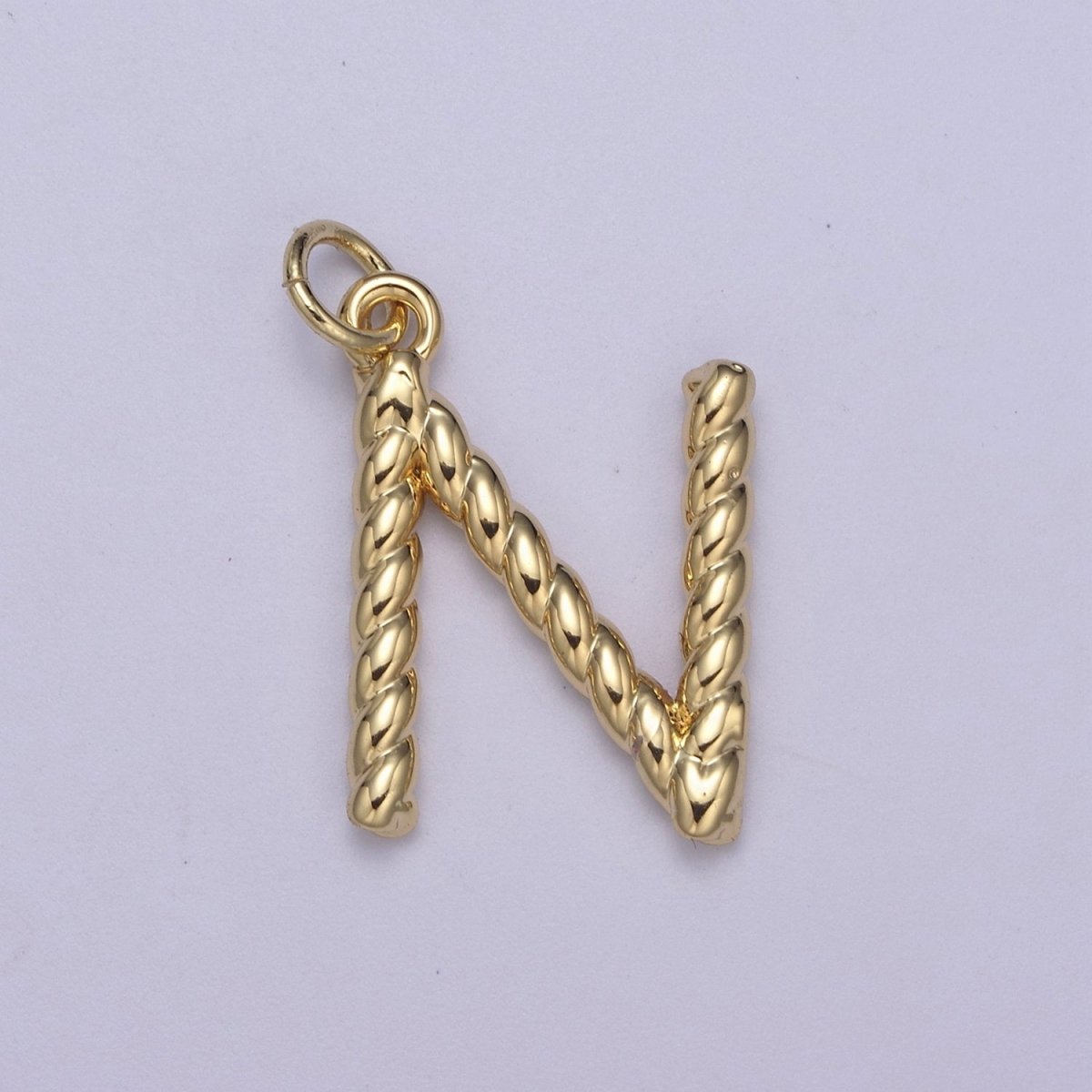 Dainty 14k Gold Filled Tiny Twisted Initial, Letter Alphabet Rope charms Mini Gold Pendant Charm for Personalized Necklace Bracelet Earring Add on A-351~A-363