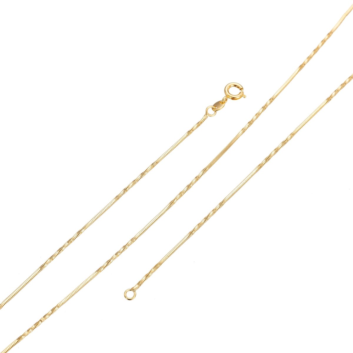 Dainty 1.5mm Twisted Omega Snake 18.5 Inch Layering Chain Necklace | WA-219 Clearance Pricing