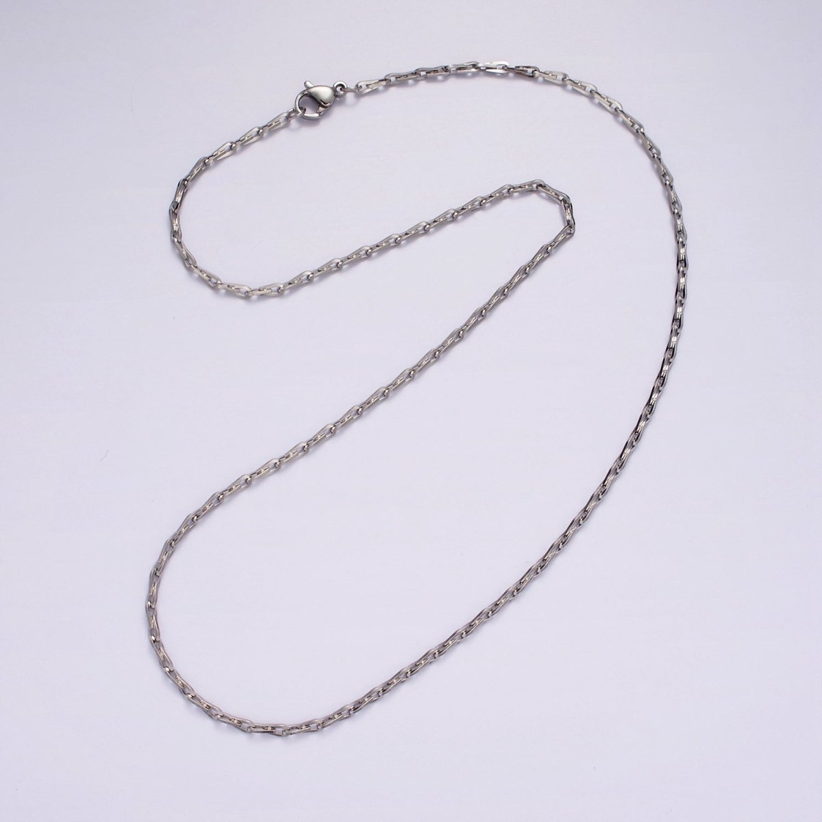 Dainty 18 inch Stainless Steel Horse shoe Barleycorn chain Necklace 2.1mm width Unique Horseshoe Link Chain | WA-2389 Clearance Pricing