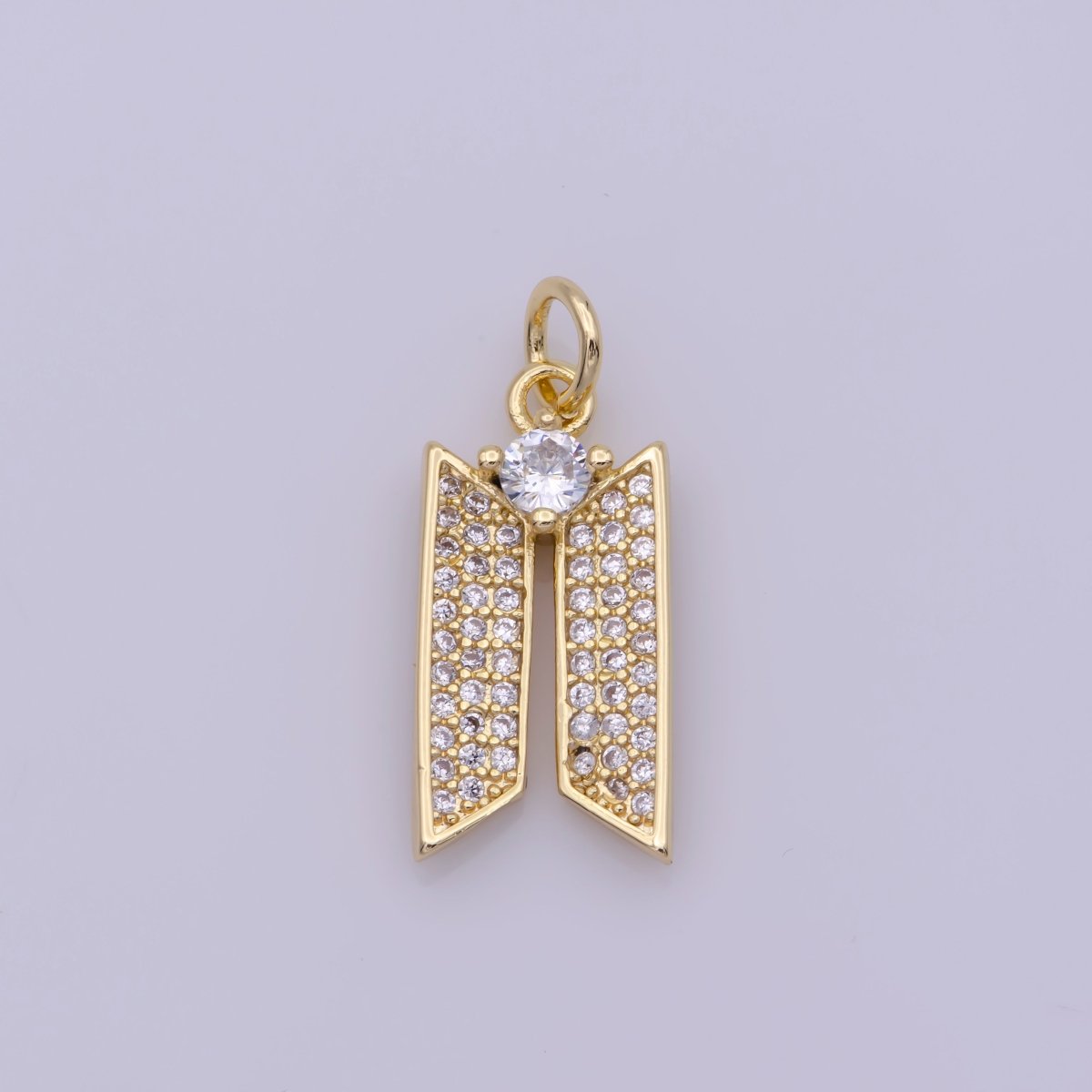 Dainty 18K Gold Filled Dangle Cz Charm N-200