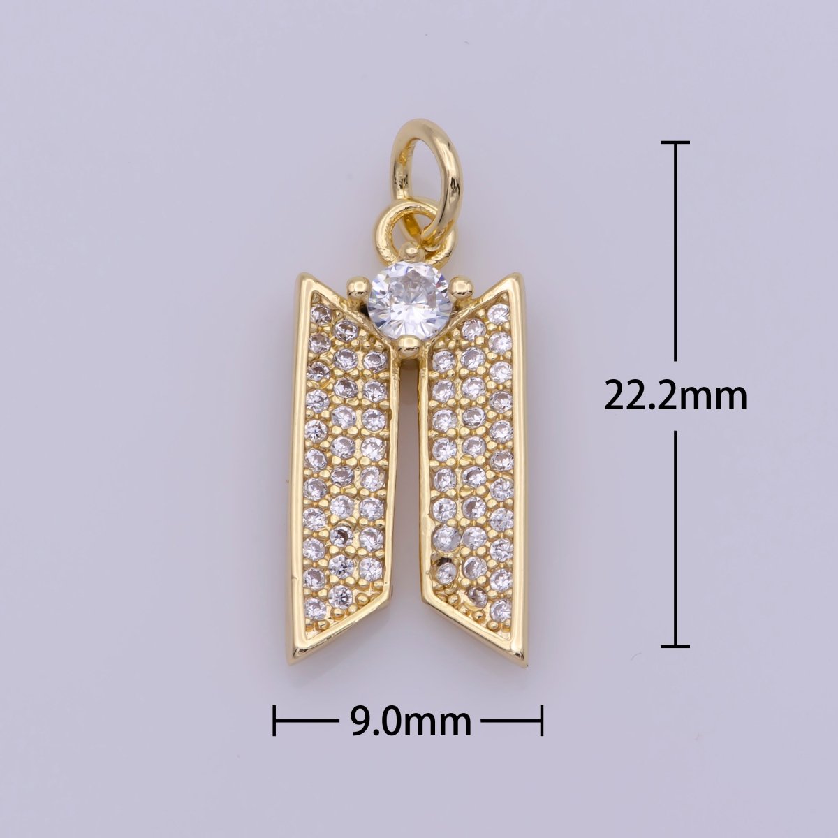 Dainty 18K Gold Filled Dangle Cz Charm N-200