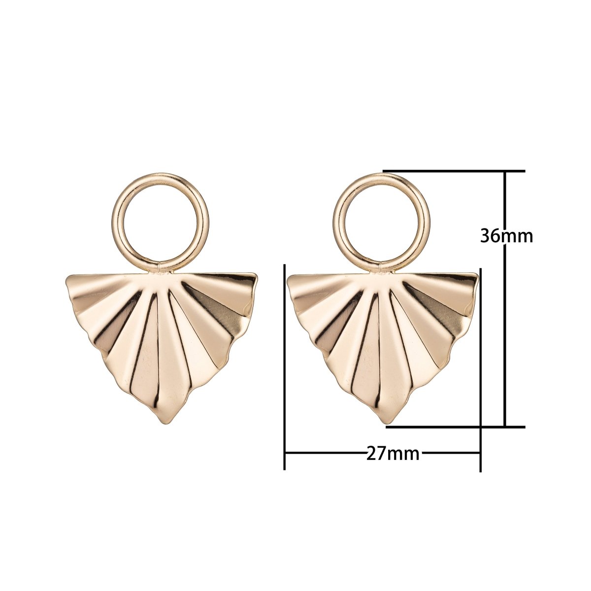 Dainty 18k Gold Filled Earrings Post with Links and Loop, Stud Earrings, Geometric Earring Findings for Jewelry Making Supplies K-009