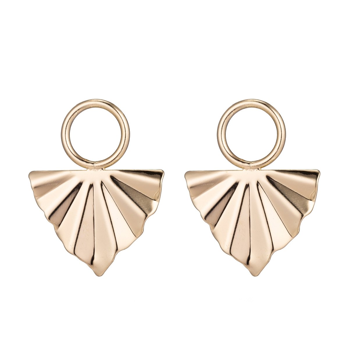 Dainty 18k Gold Filled Earrings Post with Links and Loop, Stud Earrings, Geometric Earring Findings for Jewelry Making Supplies K-009