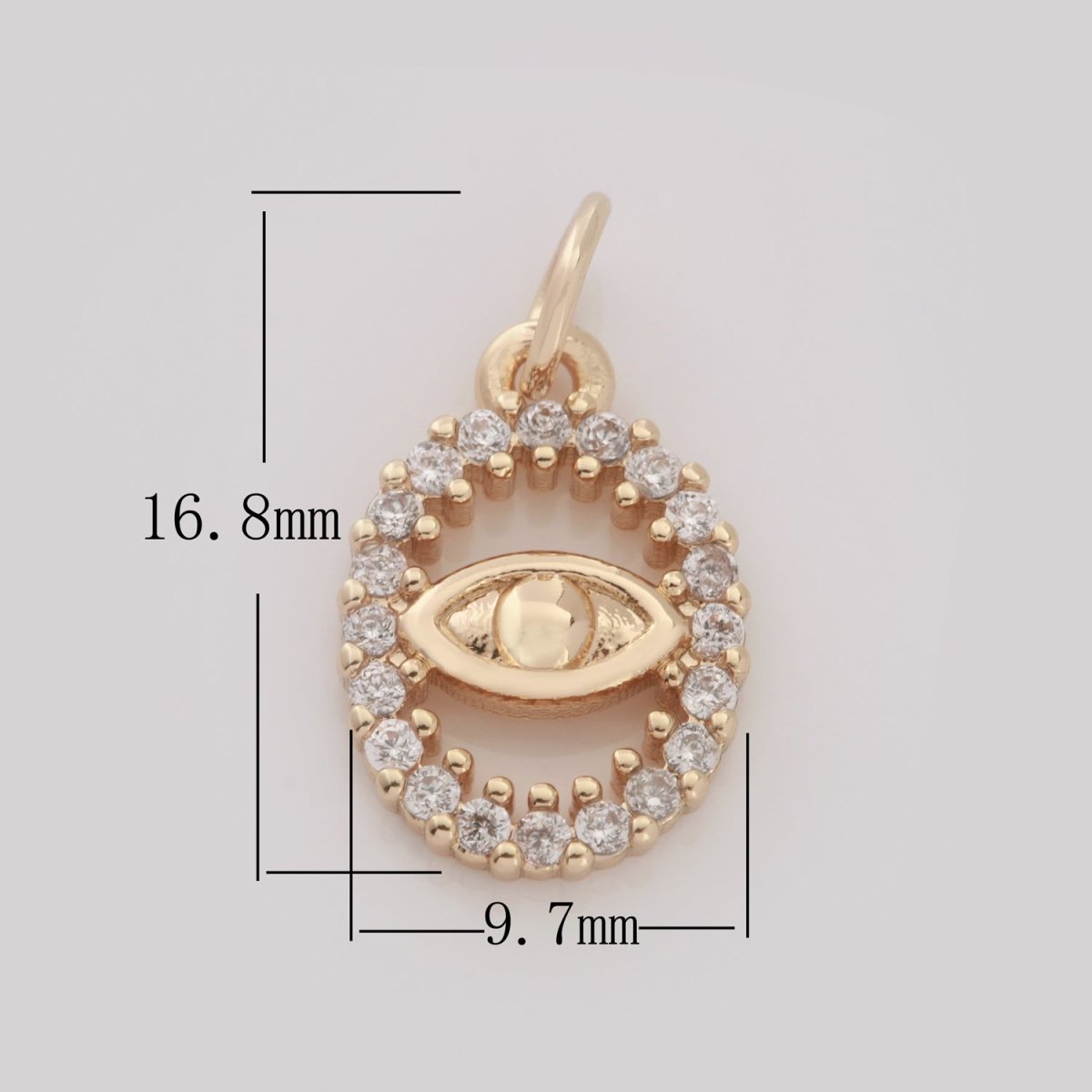 Dainty 18k Gold Filled Hamsa Hand / Evil Eye / Star Charm Micro Pave Mini Medallion Pendant for bracelet necklace earring Minimalist Jewelry M-750 - M-752