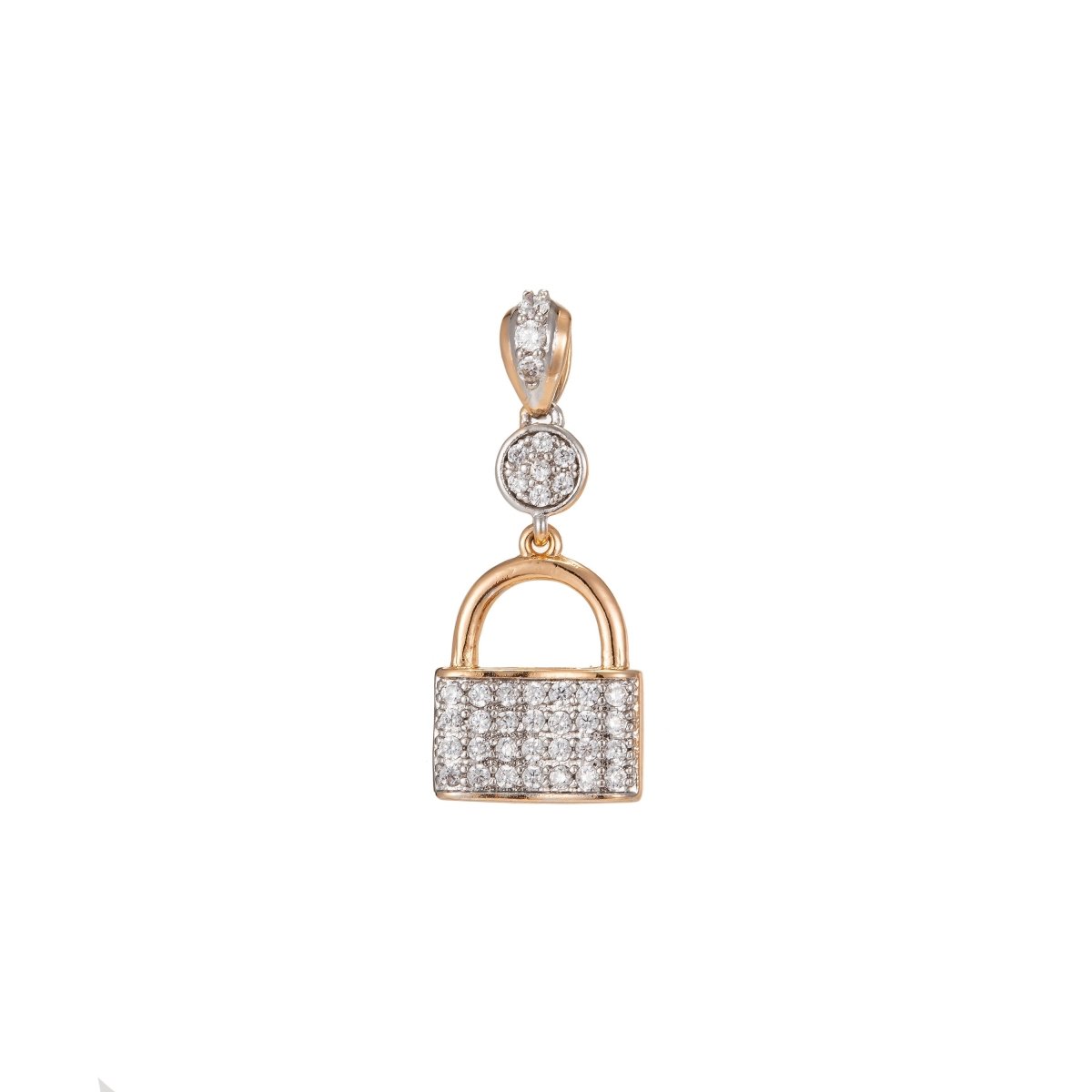 Dainty 18k Gold Filled Lock Charm Micro Pave Padlock Pendant for Necklace Charm Jewelry Making Supply Cubic Padlock Jewelry I-202