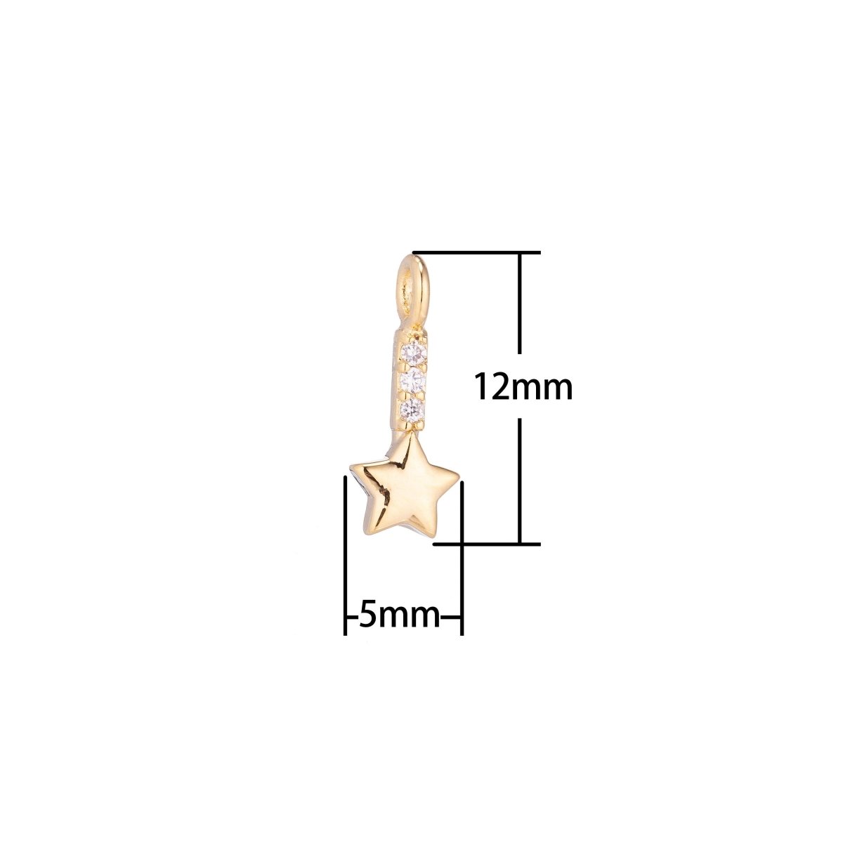 18K Gold Filled Mini Celestial Star Bar Charm | C152