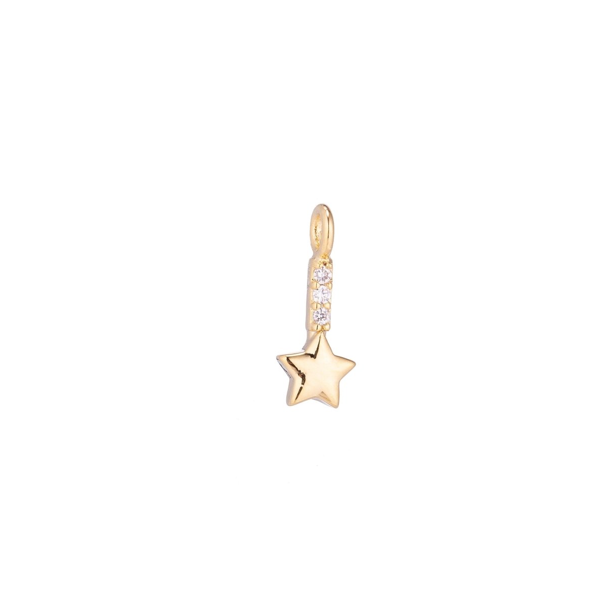 18K Gold Filled Mini Celestial Star Bar Charm | C152